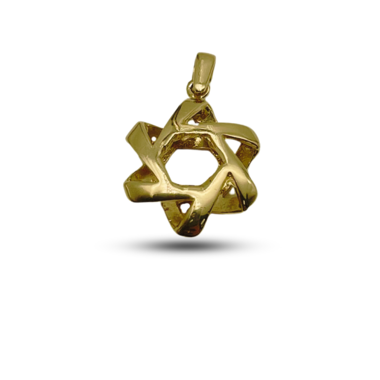 Pinwheel Star of David Pendant in 14k Solid Gold