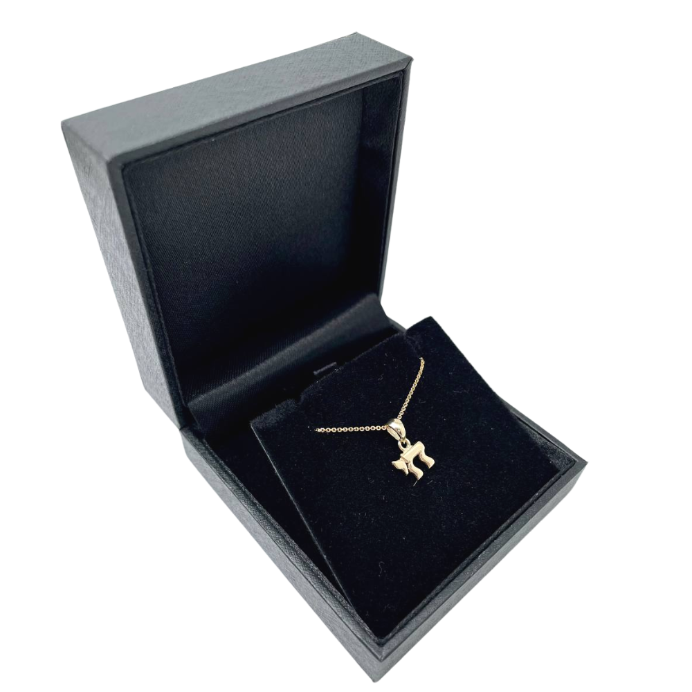 Hebrew Chai Pendant 14k Solid Gold, Mini Hai Necklace Charm, Good luck Charm, Bat Mitzvah Gift, Jewish Jewelry, Handmade Israel Jewelry