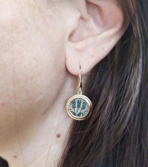 Agrippa coin gold earrings