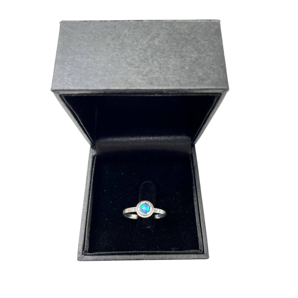 Sterling Silver Opal Prosperity Kabbalah Ring