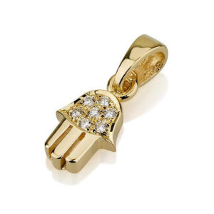 18k Gold Diamond Hamsa Charm - Baltinester Jewelry