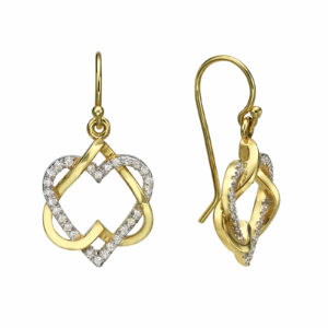 Diamond Heart Star of David Earrings - Baltinester Jewelry