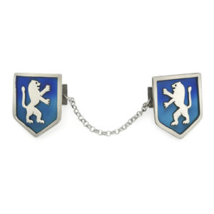 Silver Lion of Judah Blue Enamel Tallit Clips - Baltinester Jewelry