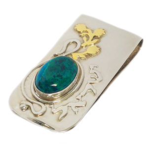 Silver and Gold Eilat Stone Money Clip - Baltinester Jewelry