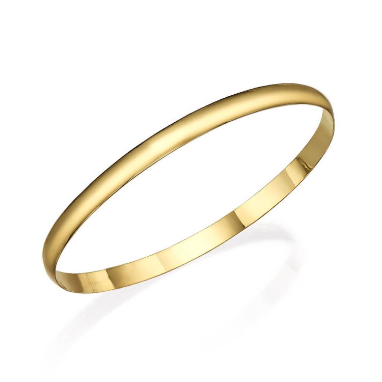 Soft Matte Bangle Bracelet 14k Gold - Baltinester Jewelry