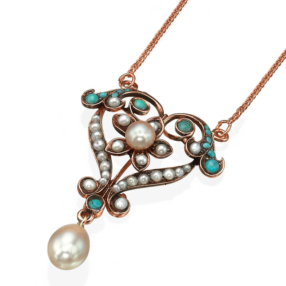 Heart Shaped Pearl Rose Gold Necklace - Baltinester Jewelry
