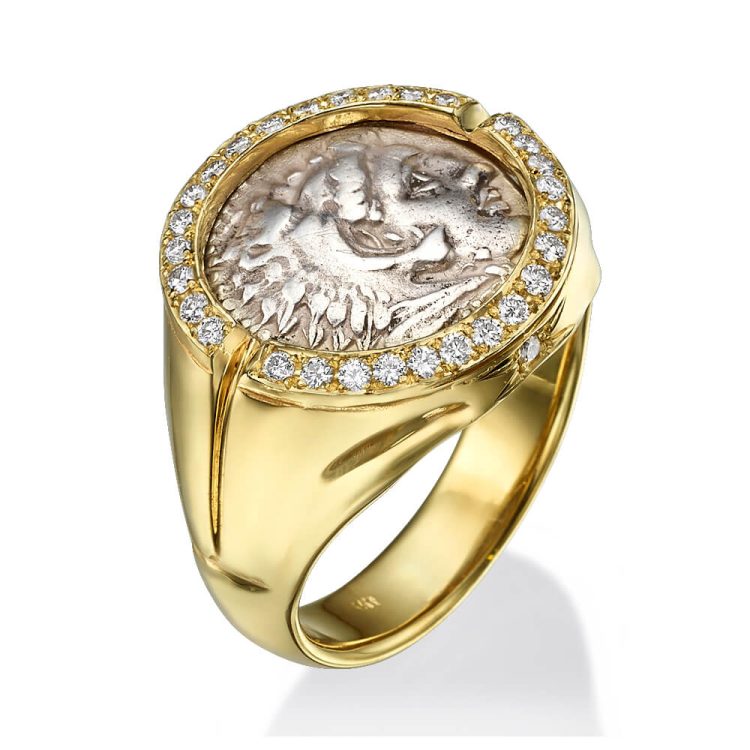 Alexander Coin Diamond Signet Ring - Baltinester Jewelry