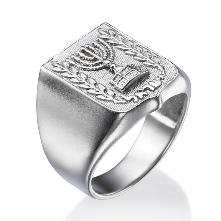 Emblem of Israel White Gold Signet Ring - Baltinester Jewelry