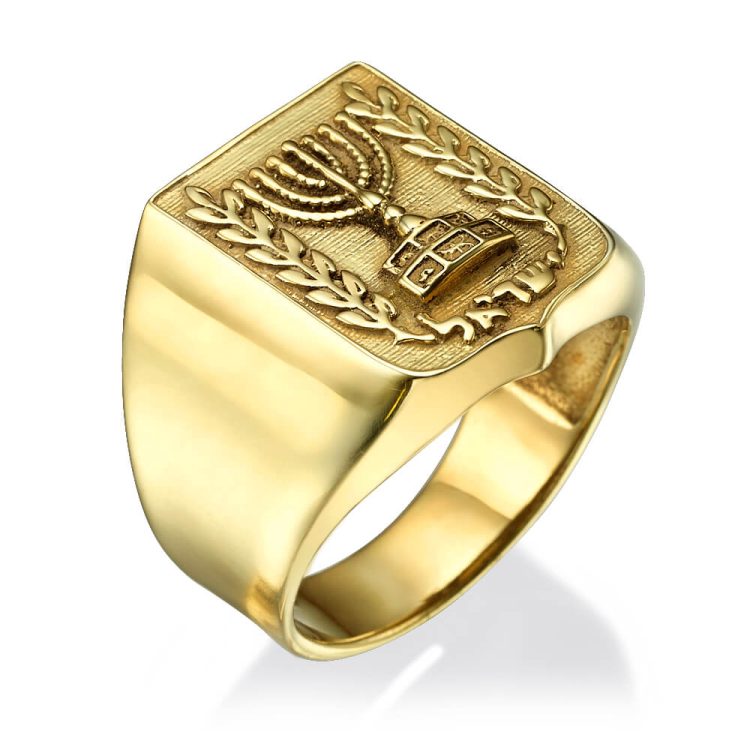 Emblem of Israel Signet Ring in 14k Yellow Gold - Baltinester Jewelry