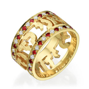 Majestic Ruby Diamond Ani Ledodi Wedding Ring 14k Yellow Gold - Baltinester Jewelry