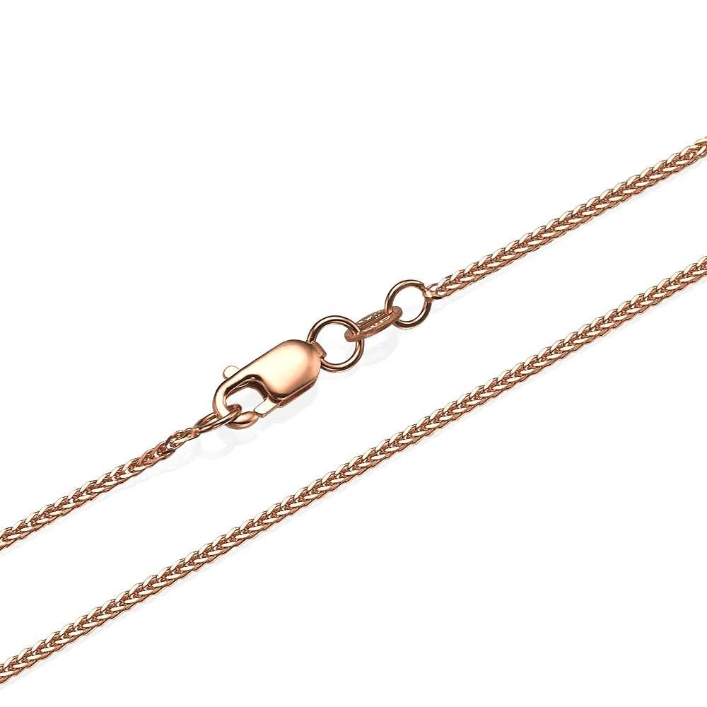 14k Rose Gold Spiga Chain 1.1mm 16-24" - Baltinester Jewelry