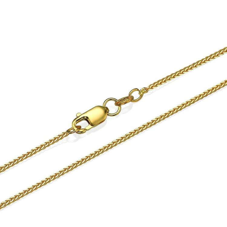 14k Yellow Gold Spiga Chain 1.1mm 16-24" - Baltinester Jewelry