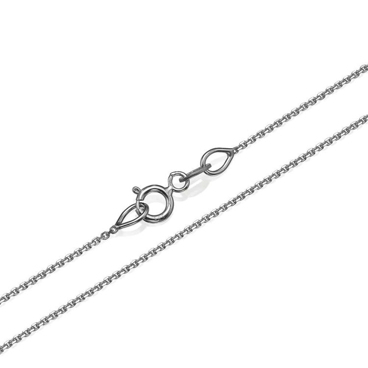 Anchor Link Chain in 14k White Gold 0.9mm 16-24" - Baltinester Jewelry