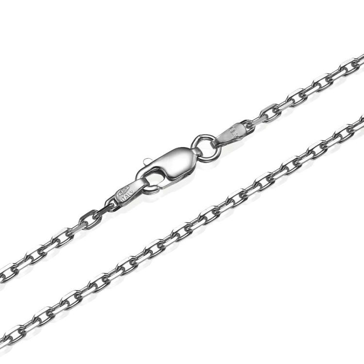 Anchor Link Chain in 14k White Gold 2.1mm 16-24" - Baltinester Jewelry