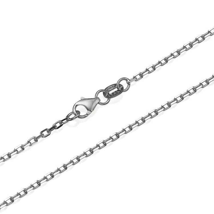 Anchor Link Chain in 14k White Gold 1.7mm 16-24" - Baltinester Jewelry
