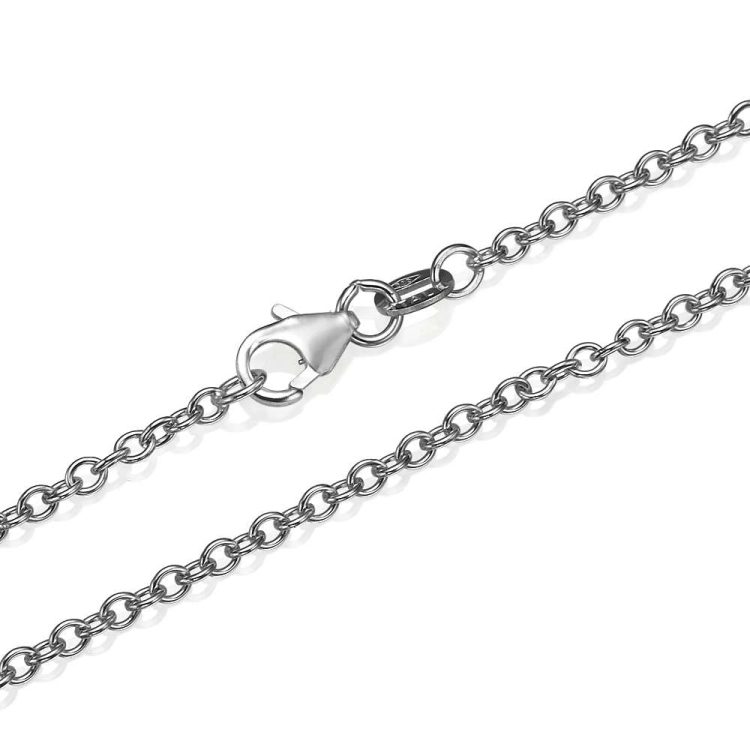 Rolo Link Chain in 14k White Gold 2.3mm 16-24" - Baltinester Jewelry