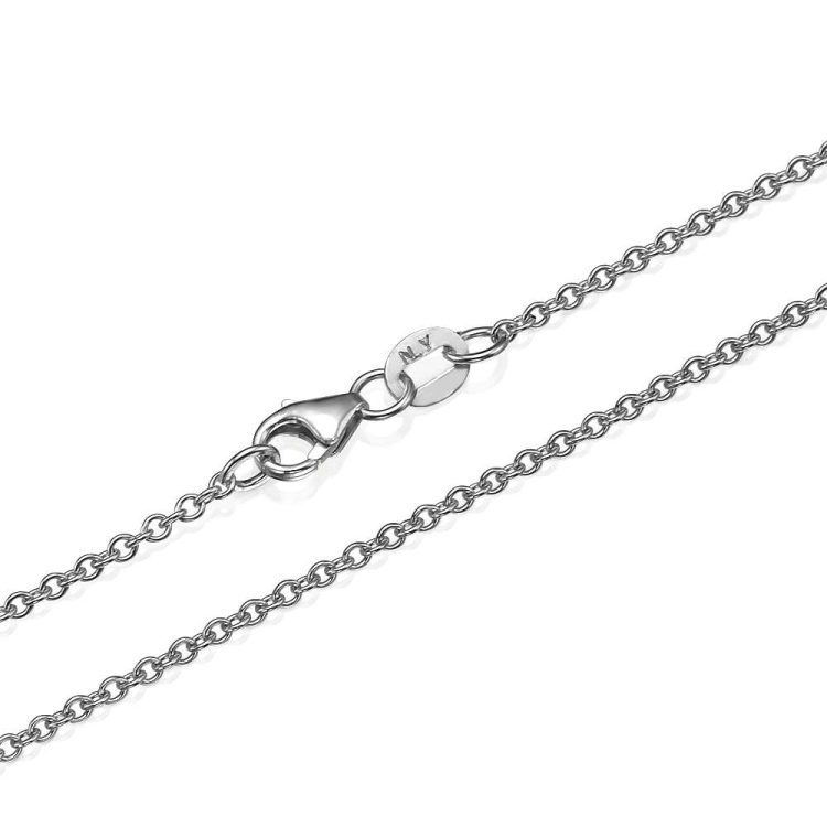 Rolo Link Chain in 14k White Gold 1.5mm 16-24" - Baltinester Jewelry