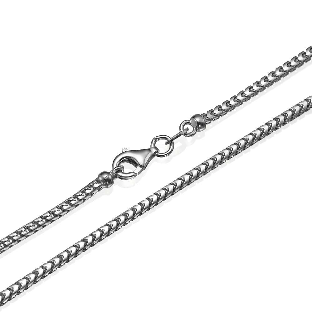 Franco Chain in 14k White Gold 2mm 16-28" - Baltinester Jewelry