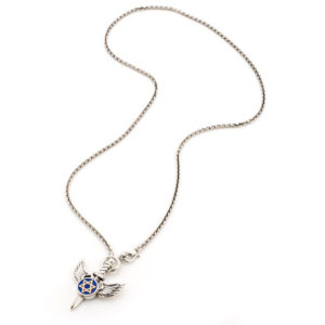Silver and Blue Winged Star of David Necklace - Baltinester Jewelry