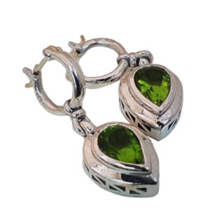 Peridot, Gold and Silver Dangle Earrings - Baltinester Jewelry