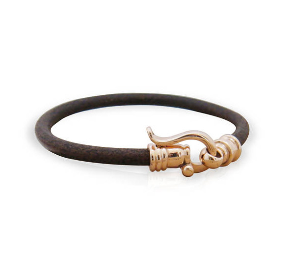 Gold and Leather Cord Bracelet - Baltinester Jewelry