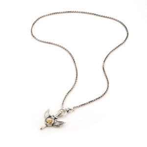 Silver and Gold Necklace with Handmade Pendant - Baltinester Jewelry
