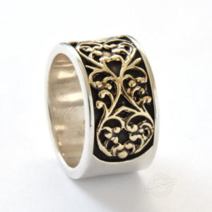 Vintage-Style Sterling Silver and Gold Ring - Baltinester Jewelry