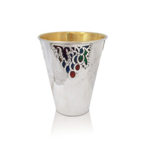 Micha Enameled Silver Kiddush Cup - Baltinester Jewelry