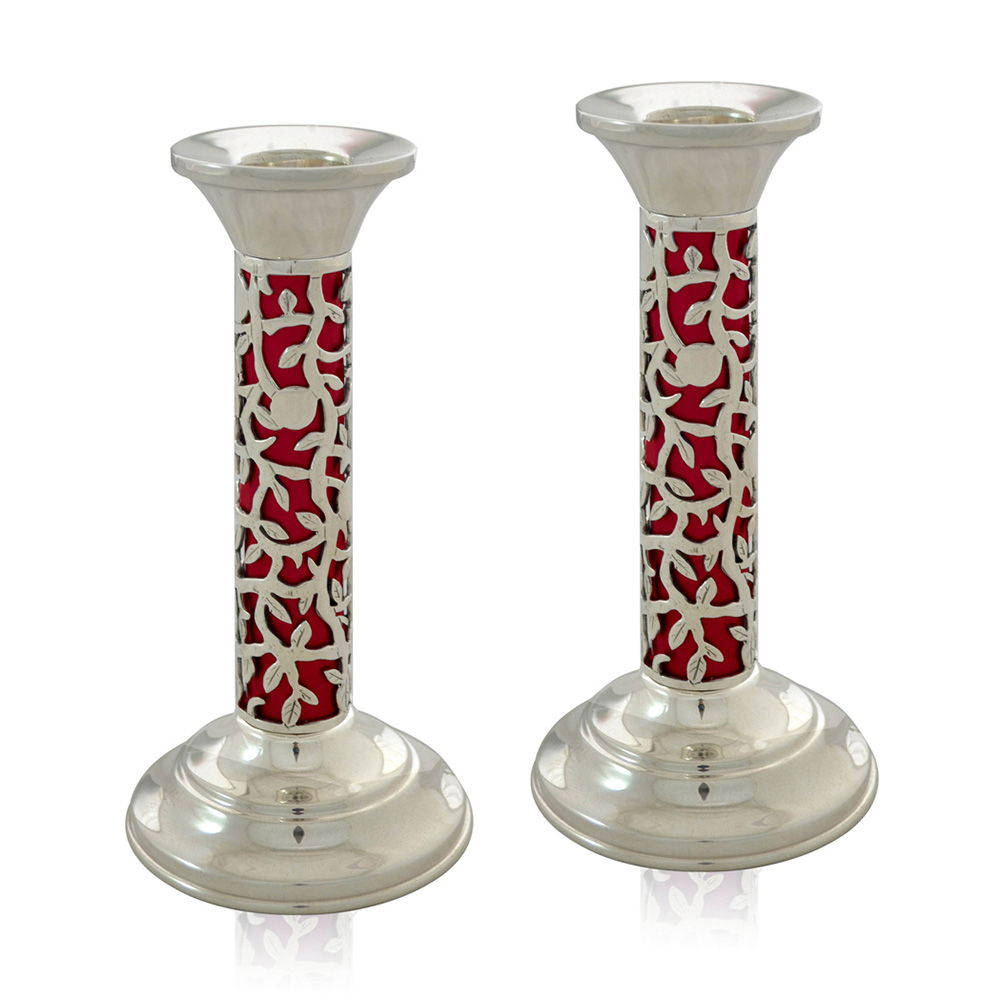 Tova Small Red Floral Candlesticks - Baltinester Jewelry