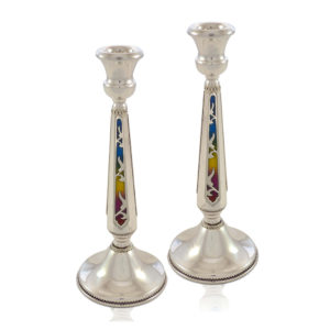 Colorful Embellished Sterling Silver Candlesticks - Baltinester Jewelry