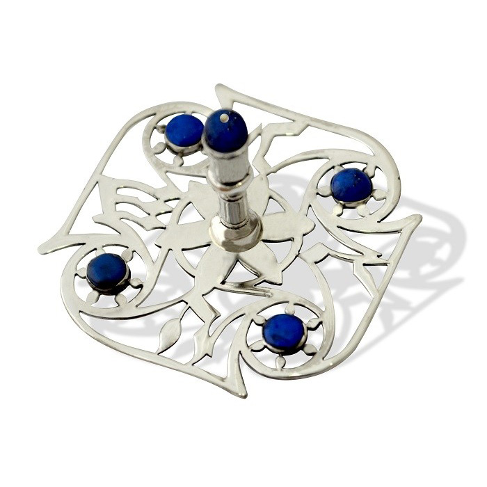 Contemporary Sterling Silver Gemstone Dreidel - Baltinester Jewelry