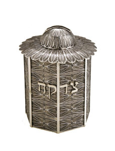 Round Intricate Sterling Silver Tzedakah Box - Baltinester Jewelry
