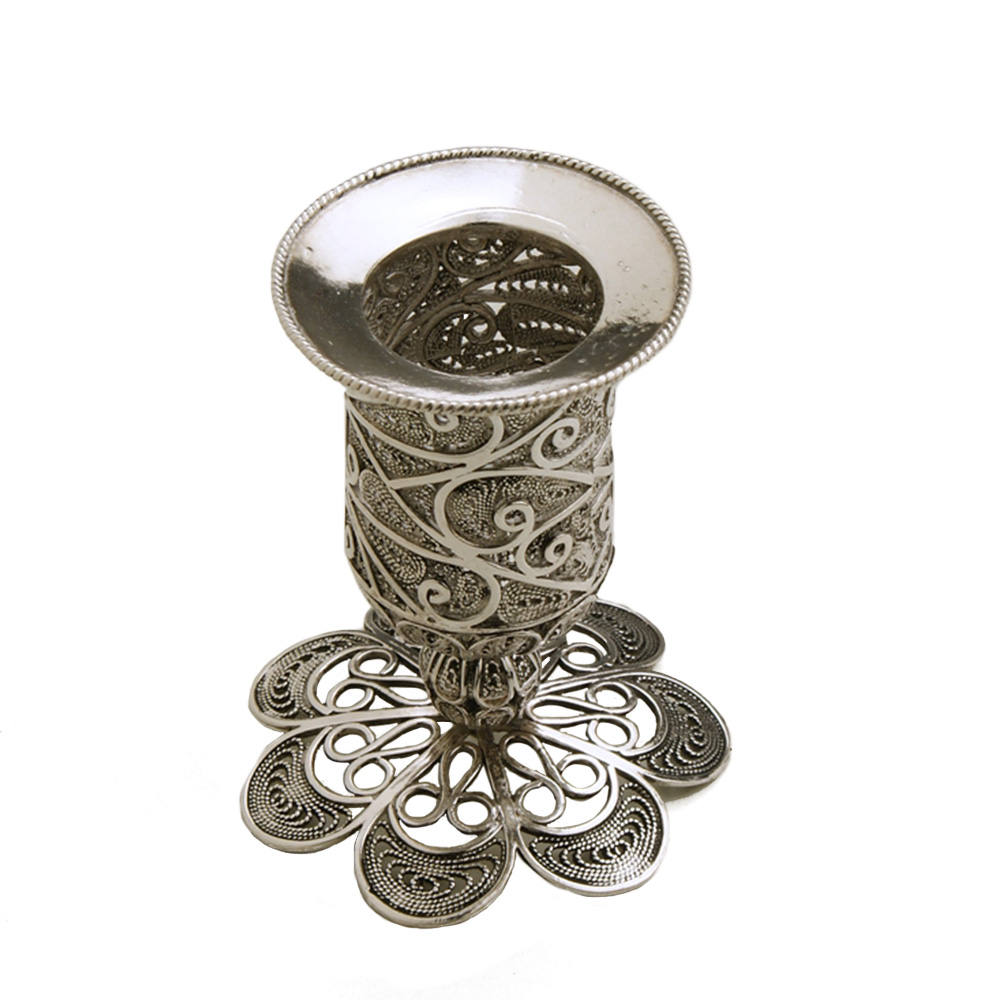 Artisan Sterling Silver Havdalah Candle Holder - Baltinester Jewelry