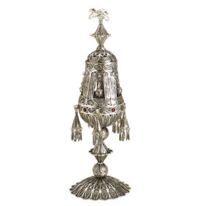 Large Silver Besamim for Havdala with Bells - Baltinester Jewelry