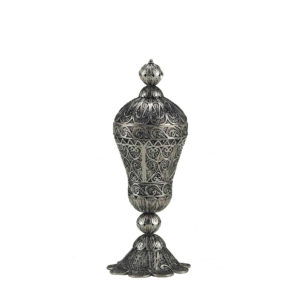 Tall Round Sterling Silver Besamim Holder for Havdala - Baltinester Jewelry