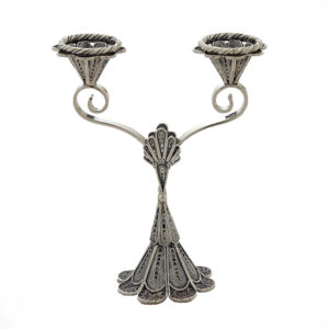 Small Two-Branch Sterling Silver Candelabra - Baltinester Jewelry