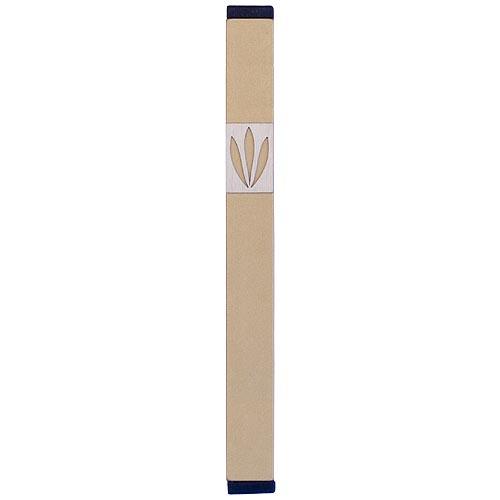 Shin Mezuzah With Leaves Design (Large) - Gold - Baltinester Jewelry