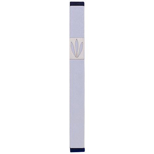 Shin Mezuzah With Leaves Design (Large) - Silver - Baltinester Jewelry