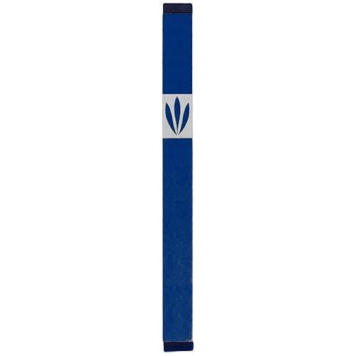 Shin Mezuzah With Leaves Design (XL) - Blue - Baltinester Jewelry