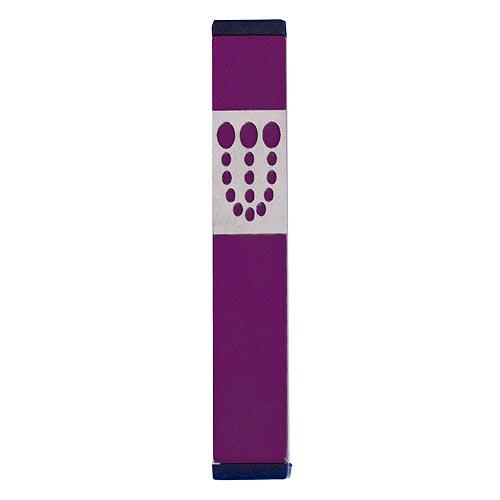Mezuzah Dots Shin (Small) - Purple - Baltinester Jewelry