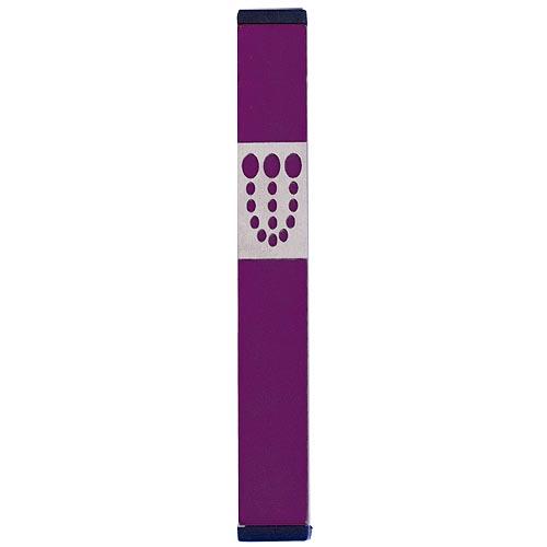 Mezuzah Dots Shin (Medium) - Purple - Baltinester Jewelry