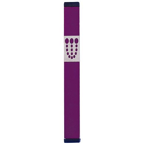 Mezuzah Dots Shin (Large) - Purple - Baltinester Jewelry