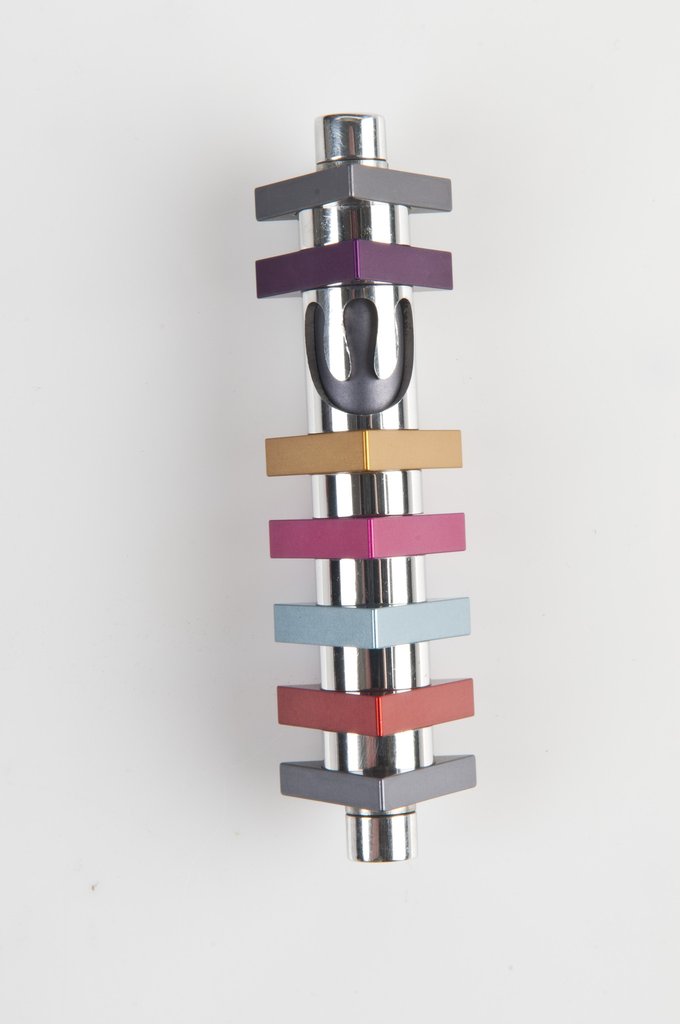 Triangle Stripes Mezuzah (Small) - Multi - Baltinester Jewelry