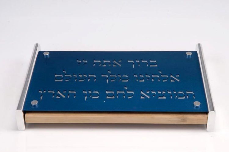 Challah Board with Blessing - Blue - Baltinester Jewelry