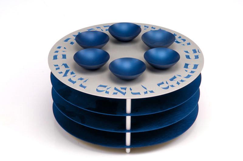 Seder Plate 3 Levels - Blue - Baltinester Jewelry