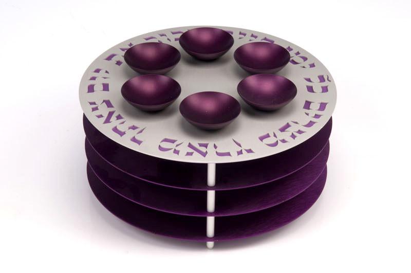 Seder Plate 3 Levels - Purple - Baltinester Jewelry