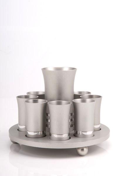 Kiddush Cup Set for 8 - Silver - Baltinester Jewelry