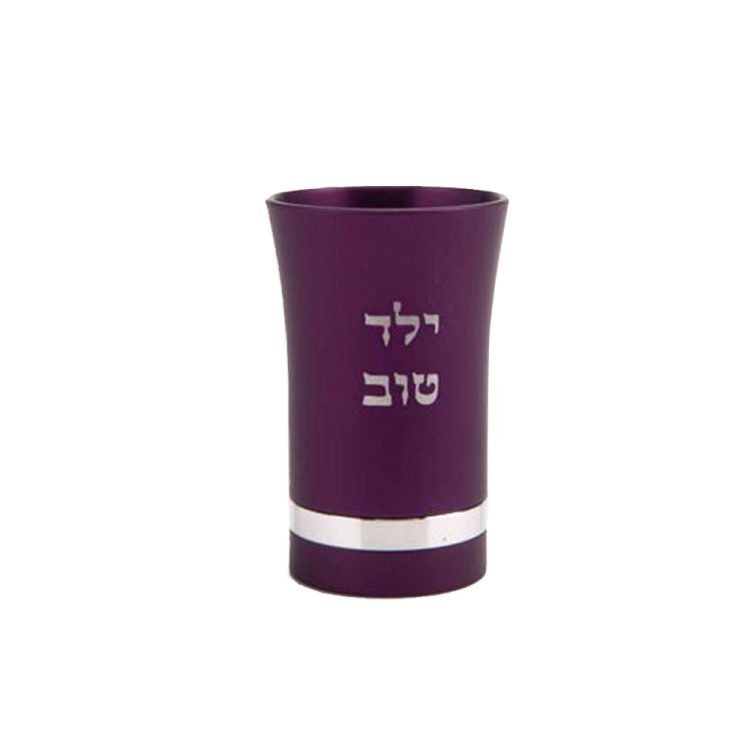 Yeled Tov Baby Kiddush Cup for Boys - Purple - Baltinester Jewelry