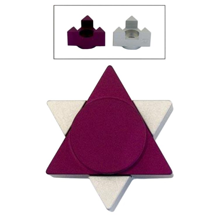 Magen David Travel Candle Holders - Purple - Baltinester Jewelry