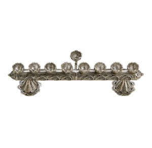 Delicate Silver Filigree Hanukkah Menorah - Baltinester Jewelry